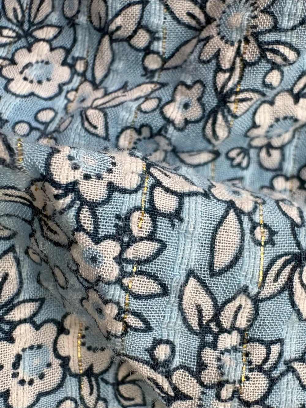 Crewcuts Blue Floral Peplum Top